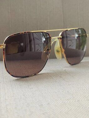 Vintage AO Safety Men Sunglasses Gold Tone Eye Wear AOS Z87 58[]16 140 shades